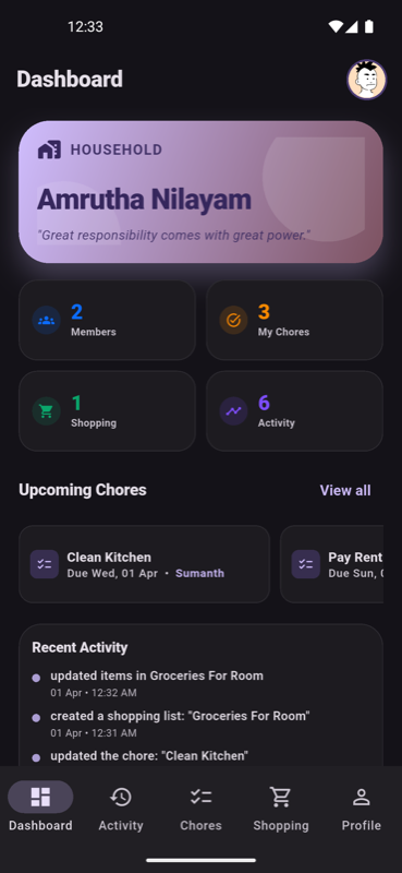 DoMyTurn dashboard screen
