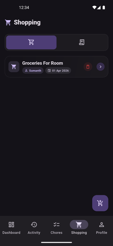DoMyTurn shopping overview screen